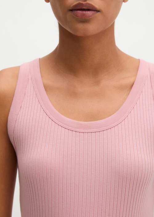 Ribbed tank top slim — Misty Rose