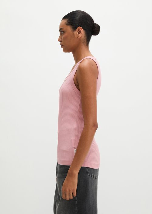 Ribbed tank top slim — Misty Rose