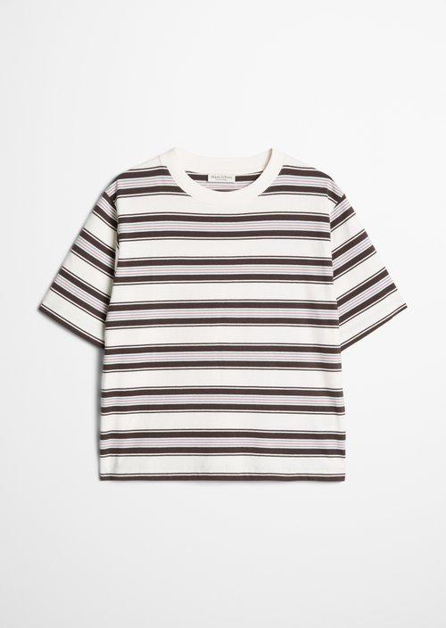 Relaxed-fit striped T-shirt — Medium Beige