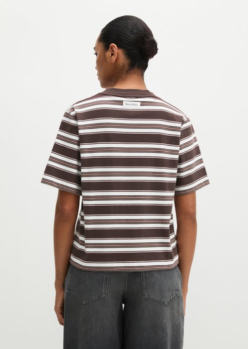 Relaxed-fit striped T-shirt — Dark Red