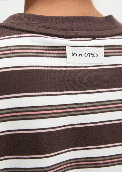 Relaxed-fit striped T-shirt — Dark Red
