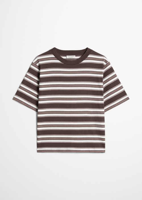 Relaxed-fit striped T-shirt — Dark Red