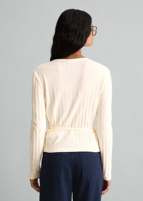 Slim Wrap Top — White Blush
