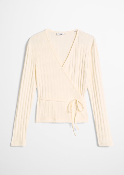 Slim Wrap Top — White Blush