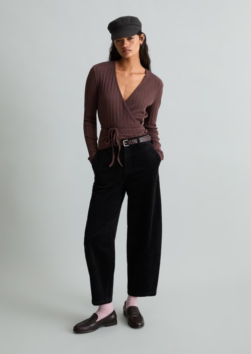 Slim Wrap Top — Espresso Brown