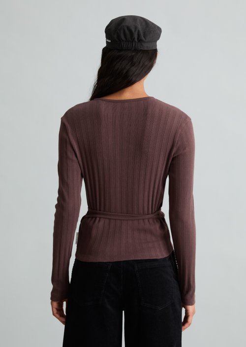 Slim Wrap Top — Espresso Brown