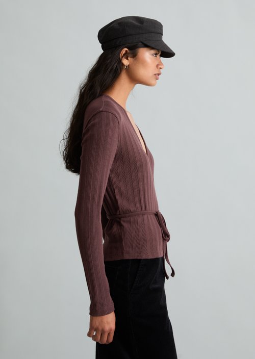 Slim Wrap Top — Espresso Brown