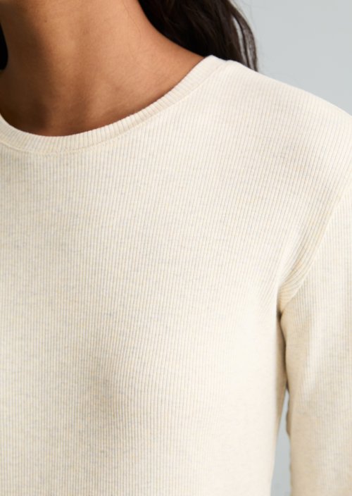 Slim-fit long-sleeve shirt — White Blush