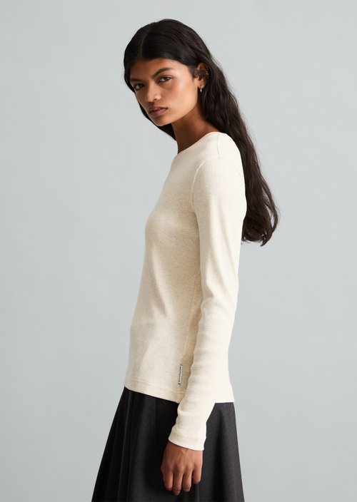 Slim-fit long-sleeve shirt — White Blush