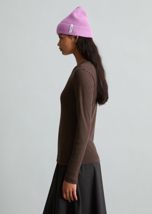 Slim-fit long-sleeve shirt — Espresso Brown