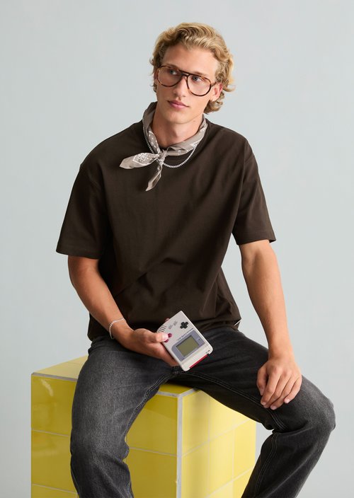Relaxed-fit T-shirt — Chocolate Brown