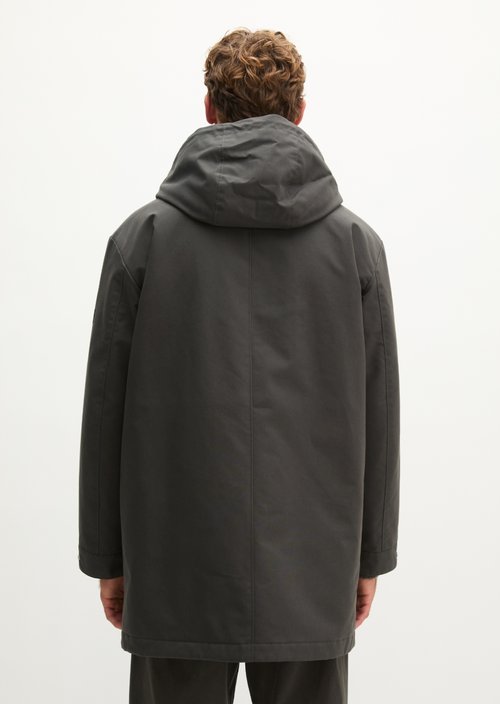 Regular-Fit Hooded Canvas Jacket — Wooden Earth
