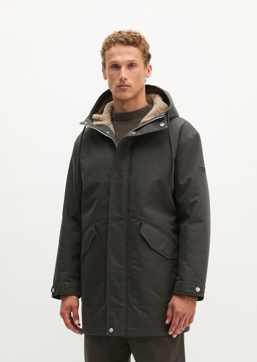 Regular-Fit Hooded Canvas Jacket — Wooden Earth