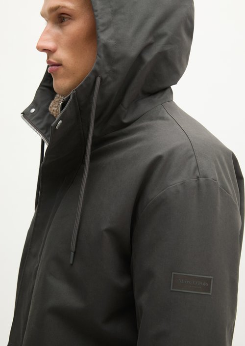 Regular-Fit Hooded Canvas Jacket — Wooden Earth