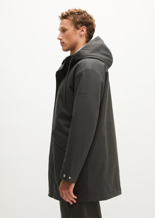 Regular-Fit Hooded Canvas Jacket — Wooden Earth