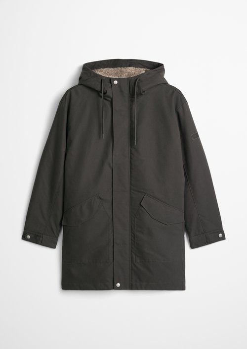 Regular-Fit Hooded Canvas Jacket — Wooden Earth