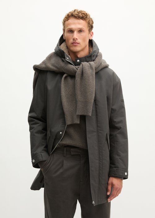 Regular-Fit Hooded Canvas Jacket — Wooden Earth