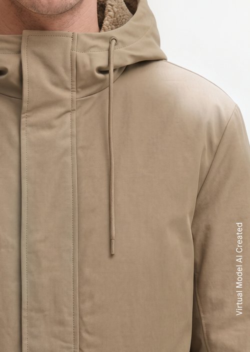 Regular-Fit Hooded Canvas Jacket — Charleston Gray