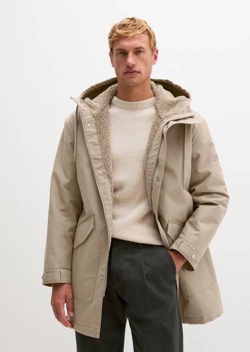 Kapuzen-Canvasjacke regular Charleston Gray in Frontalansicht