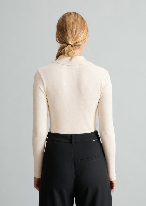 Slim-fit jersey blouse — White Blush
