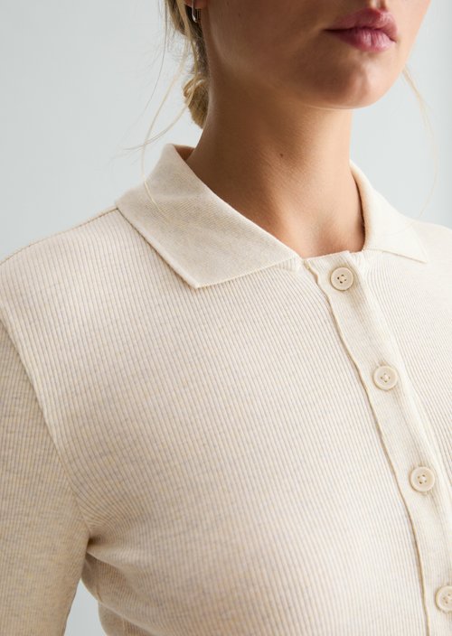 Slim-fit jersey blouse — White Blush