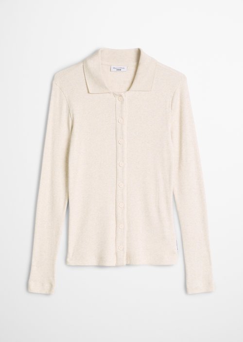 Slim-fit jersey blouse — White Blush