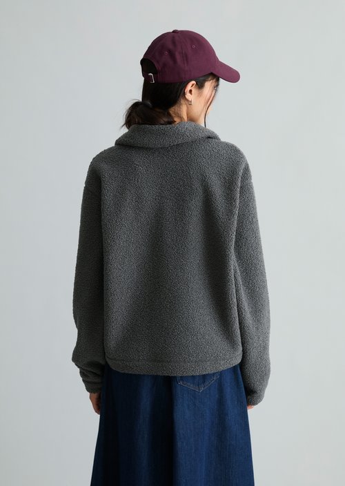 Oversized Teddy Sweatshirt — Light Graphite