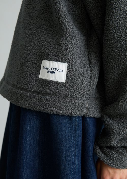 Oversized Teddy Sweatshirt — Light Graphite