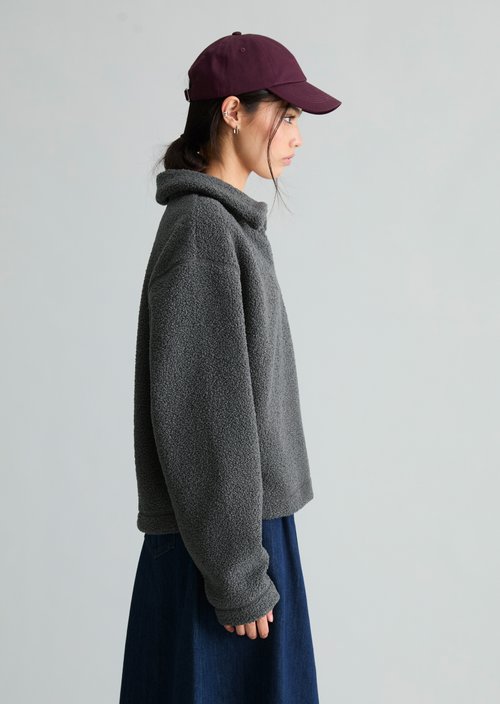 Oversized Teddy Sweatshirt — Light Graphite