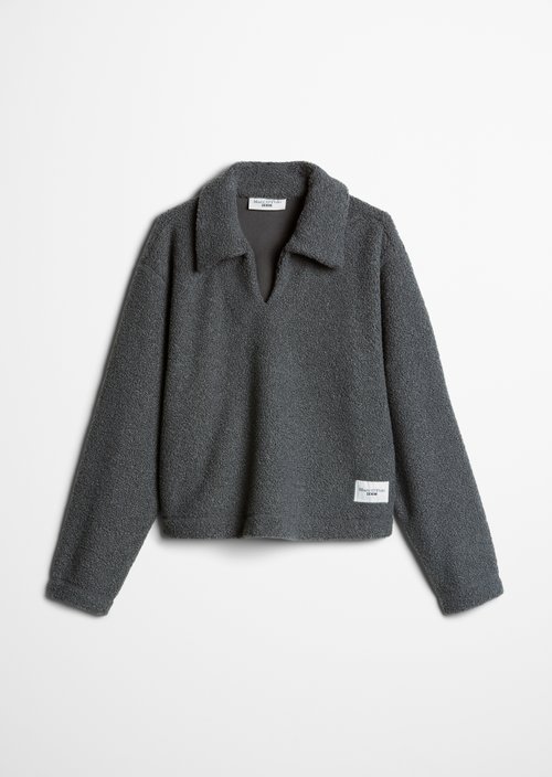 Oversized Teddy Sweatshirt — Light Graphite