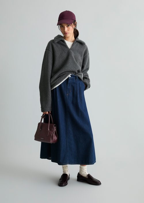 Oversized Teddy Sweatshirt — Light Graphite