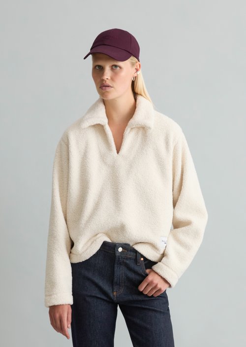 Oversized Teddy Sweatshirt — White Blush