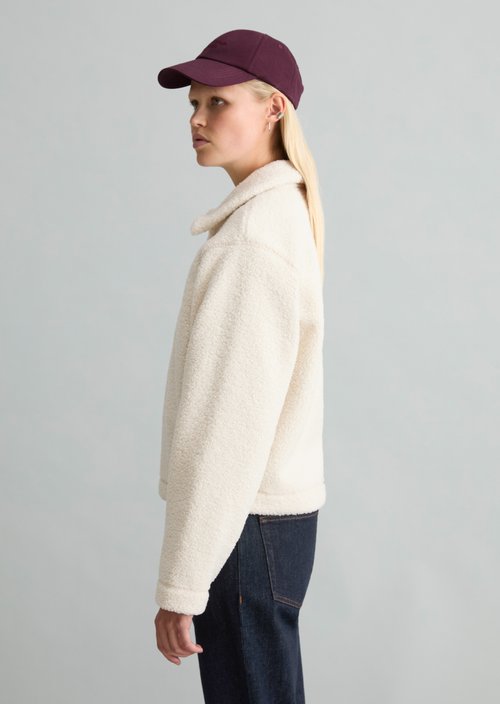 Oversized Teddy Sweatshirt — White Blush