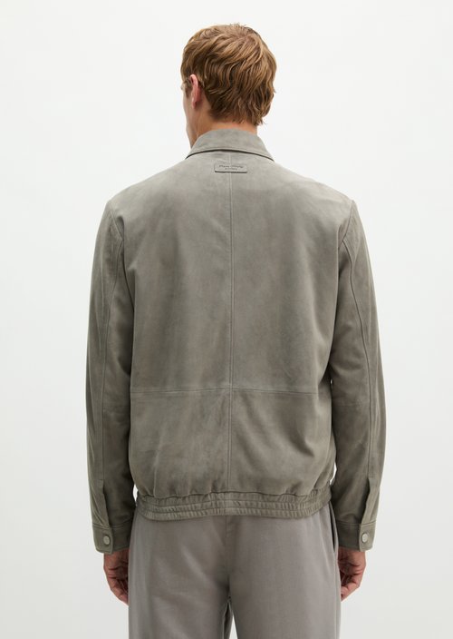 Regular-fit leather jacket — Graphite Dust