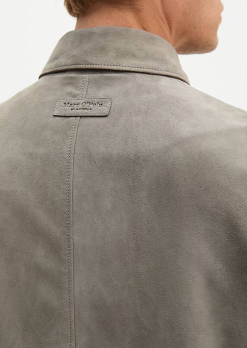 Lederjacke regular Graphite Dust in Detailansicht