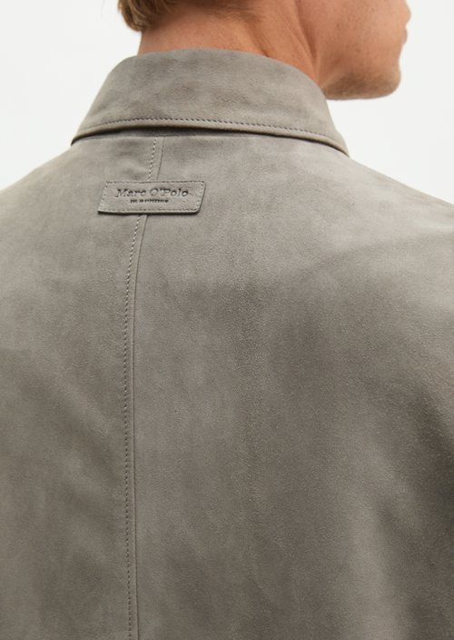 Regular-fit leather jacket — Graphite Dust