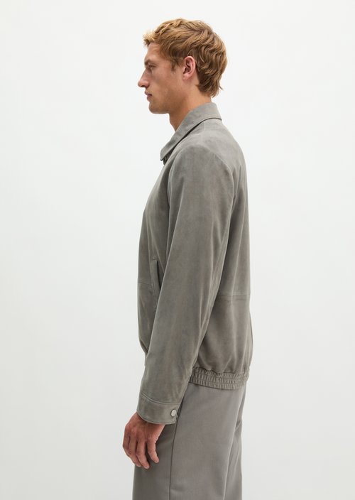 Regular-fit leather jacket — Graphite Dust