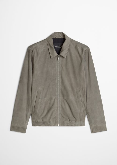 Regular-fit leather jacket — Graphite Dust