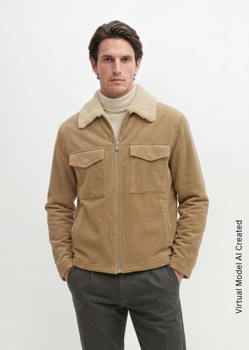 Regular-Fit Corduroy Jacket — Charleston Gray