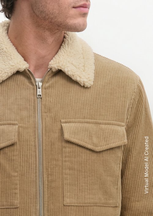 Regular-Fit Corduroy Jacket — Charleston Gray