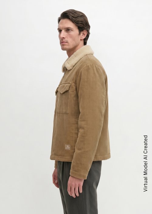 Regular-Fit Corduroy Jacket — Charleston Gray