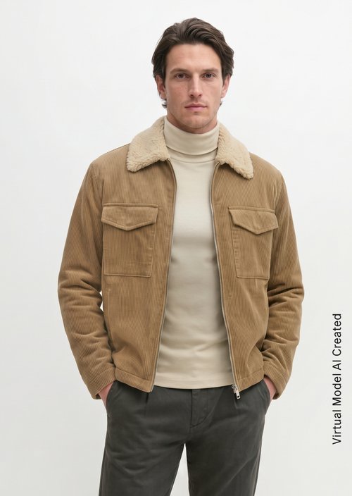 Regular-Fit Corduroy Jacket — Charleston Gray