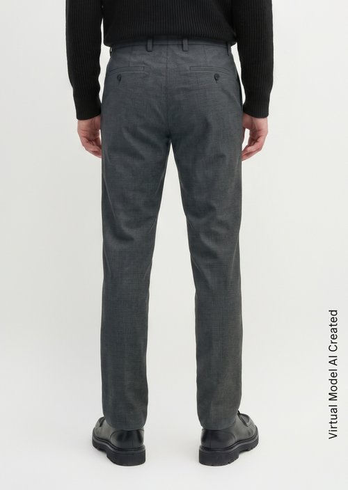 Chino Model Morot Jogger Pleated Tapered — Dark Grey