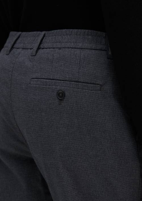 Chino Model Morot Jogger pleats tapered Dark Grey in Detailansicht