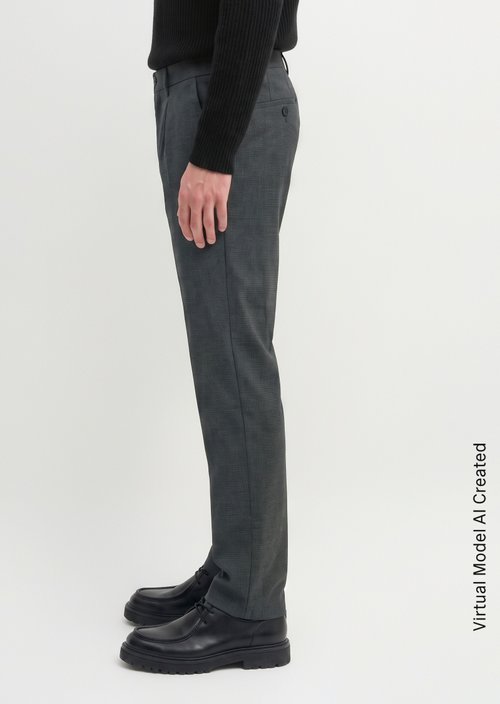 Chino Model Morot Jogger Pleated Tapered — Dark Grey