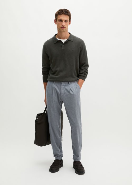 Chino Model Morot Jogger Pleated Tapered — Medium Grey