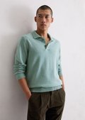 Regular polo-style sweater made from a soft wool/viscose blend