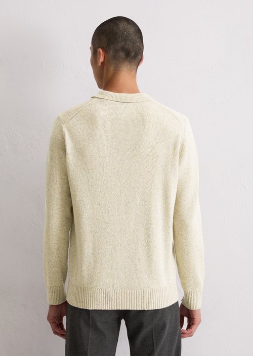 Regular polo-style sweater — Grey Silk