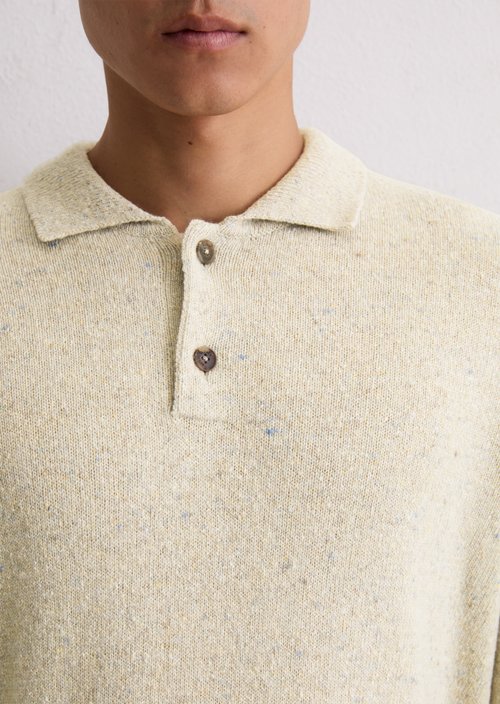 Regular polo-style sweater — Grey Silk