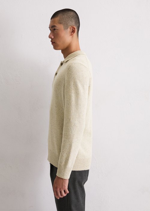Regular polo-style sweater — Grey Silk